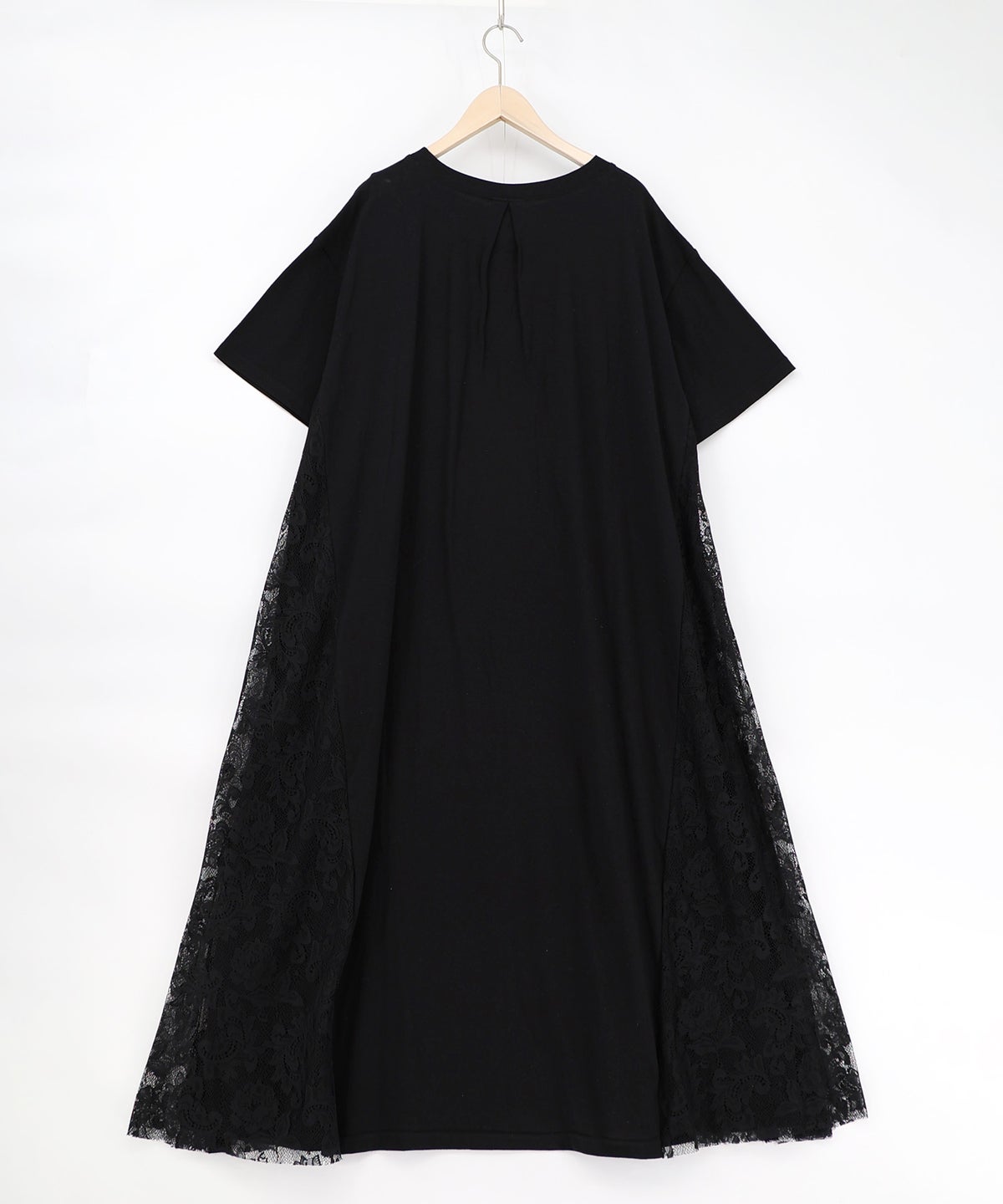 花ネコピクニック柄 天竺×レースワンピース-14