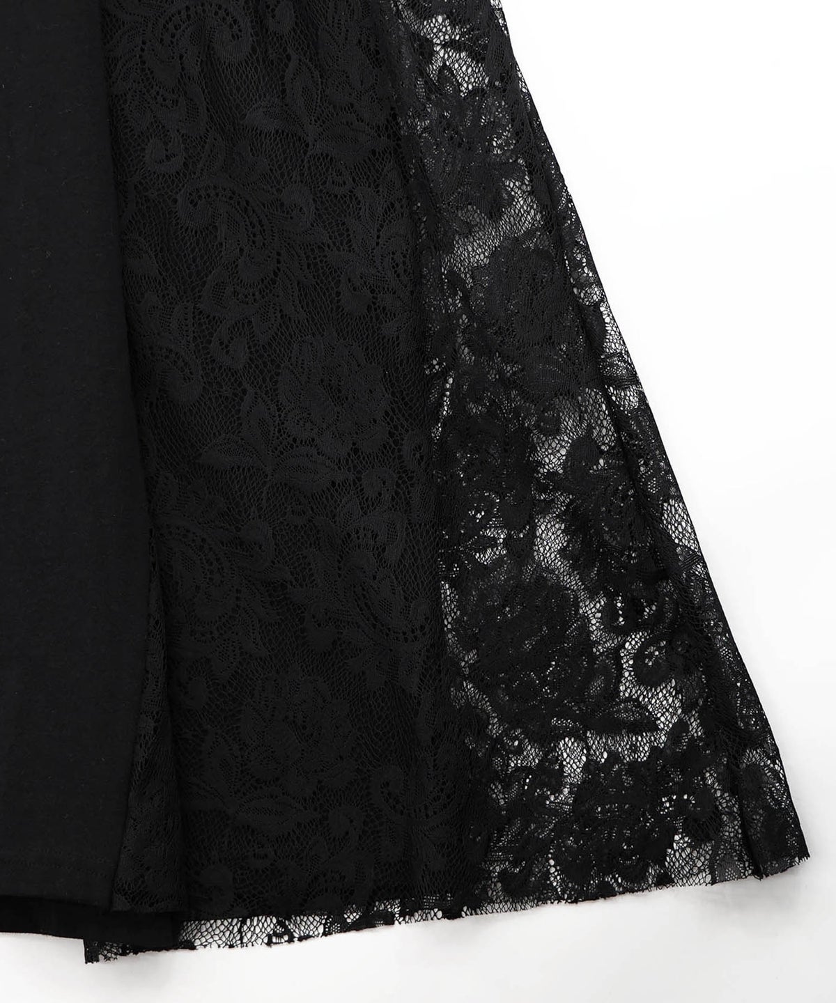 花ネコピクニック柄 天竺×レースワンピース-19