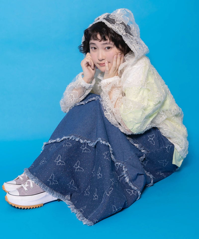 花レースパーカー-7