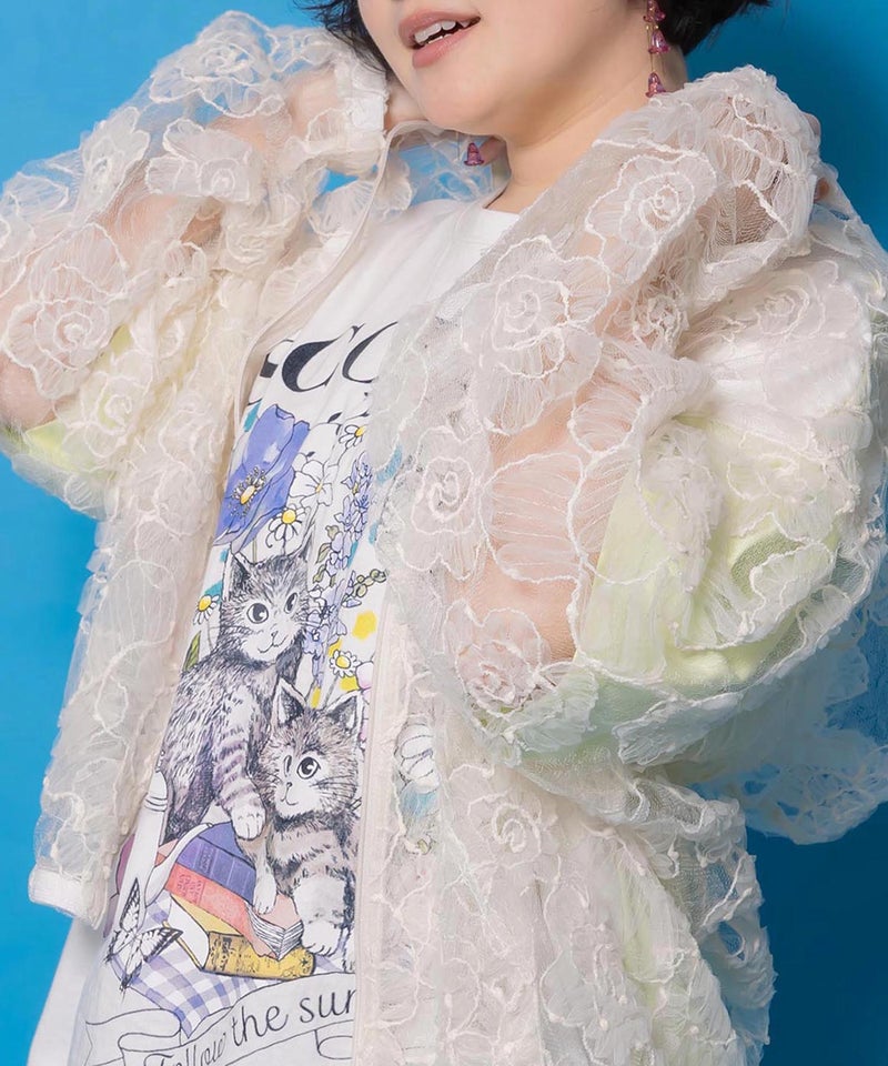 花レースパーカー-8