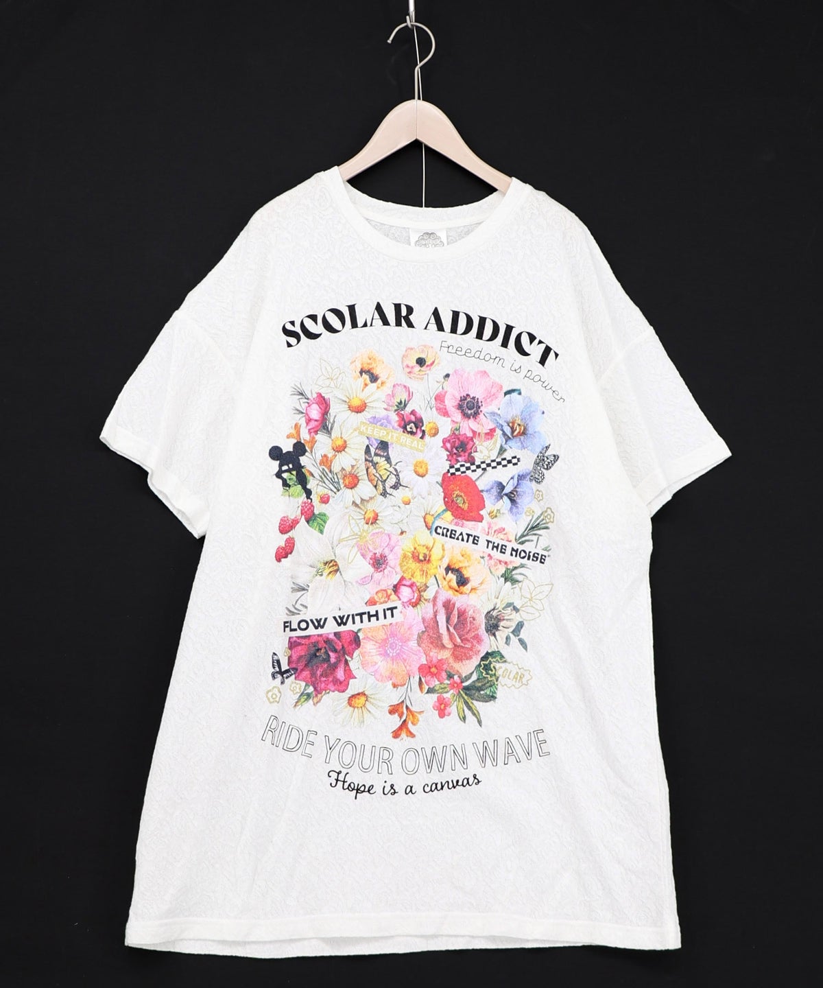 ポジティブ花コラージュ柄チュニック-3