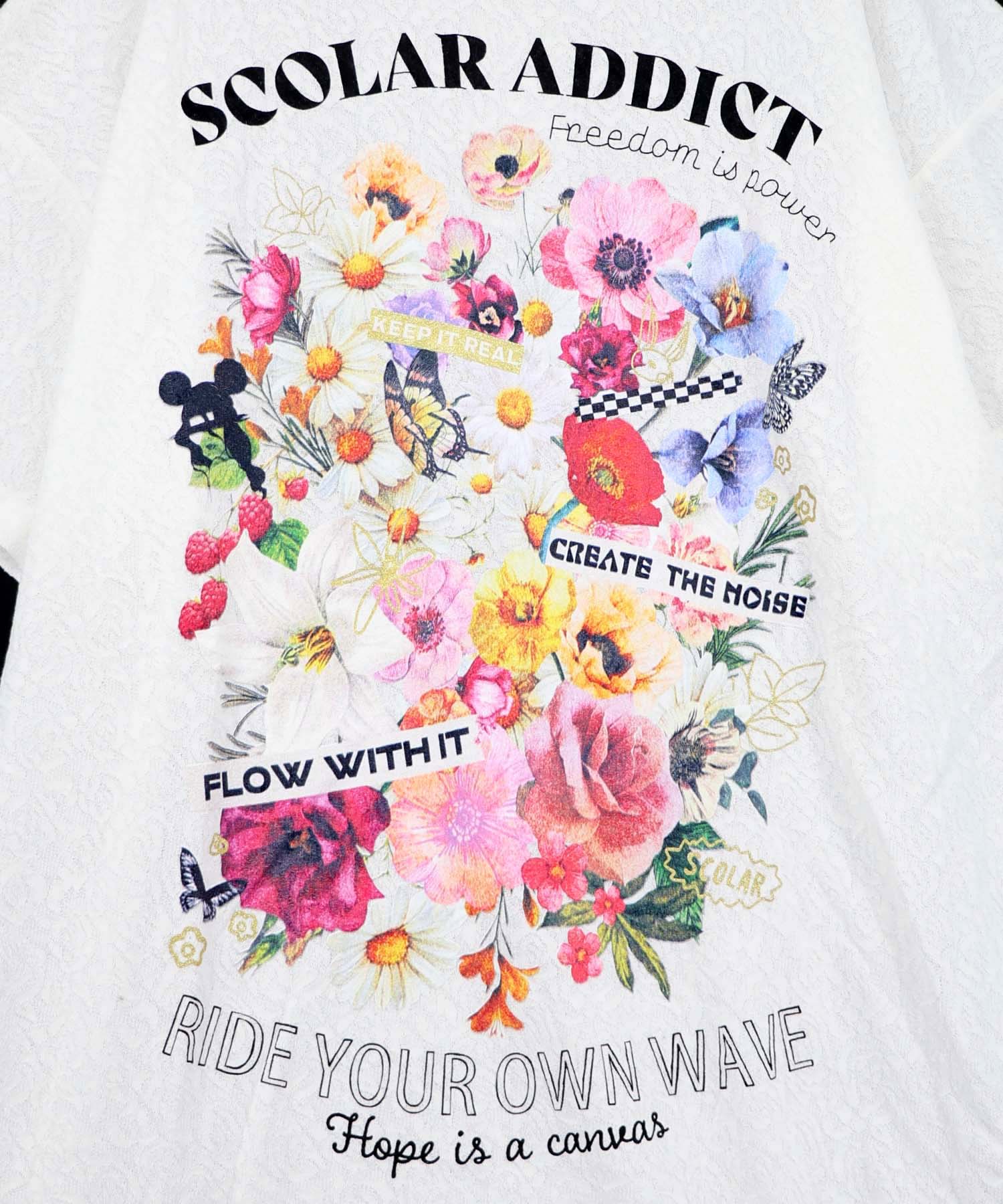 161650：ポジティブ花コラージュ柄チュニックの通販-ScoLar