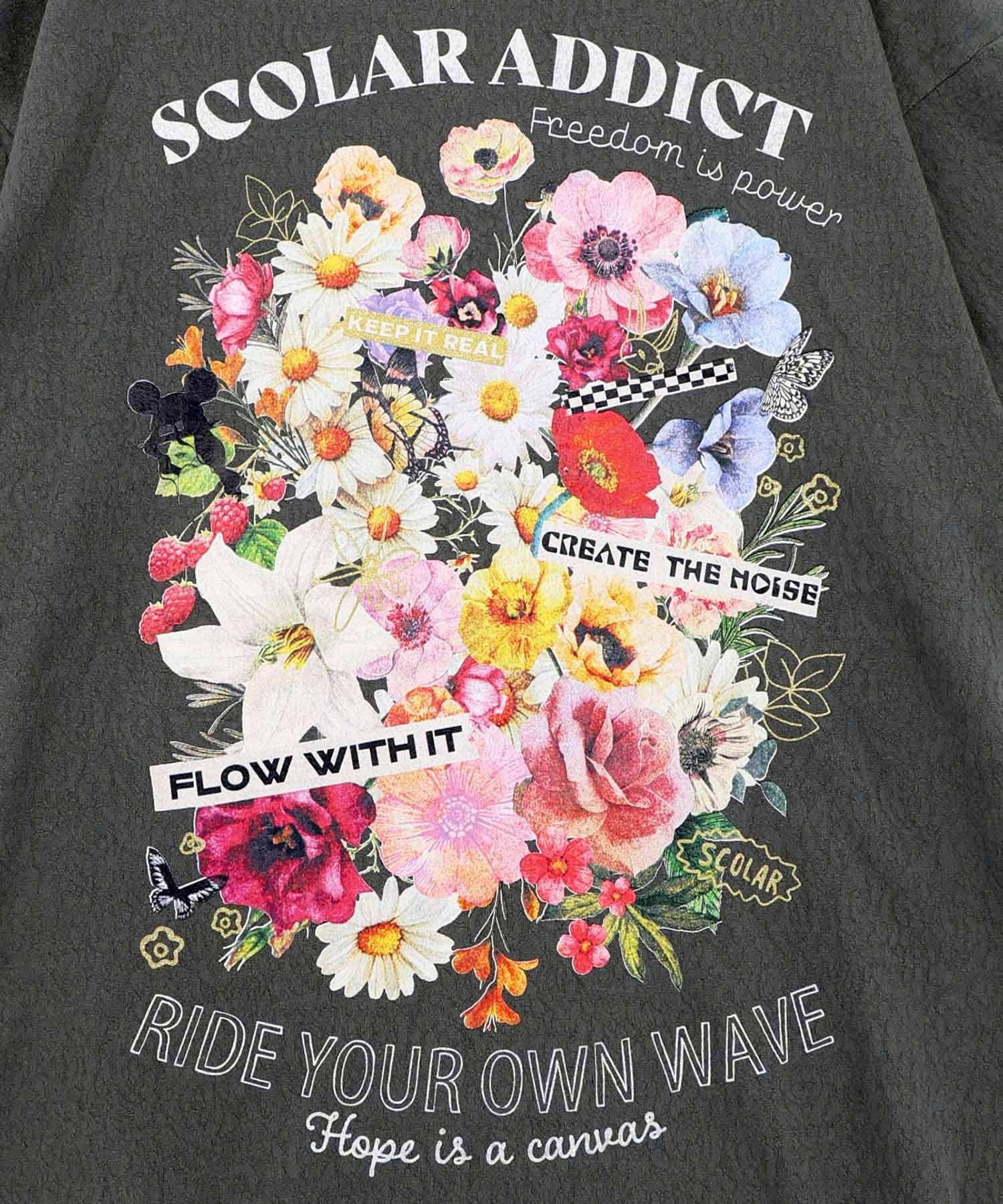 161650：ポジティブ花コラージュ柄チュニックの通販-ScoLar