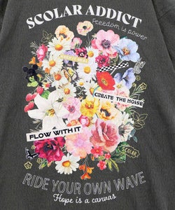 ポジティブ花コラージュ柄チュニック-6