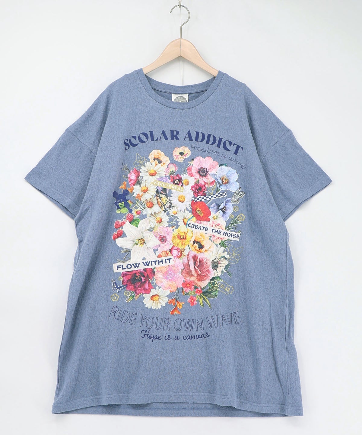 ポジティブ花コラージュ柄チュニック-7