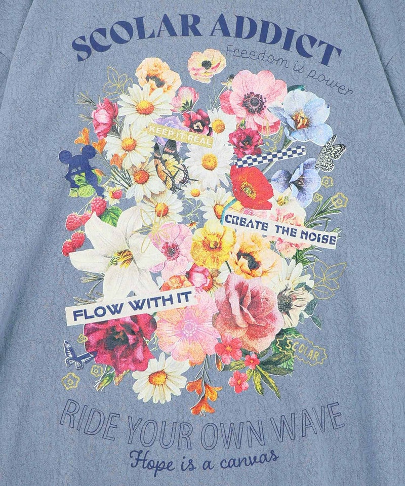 ポジティブ花コラージュ柄チュニック-8