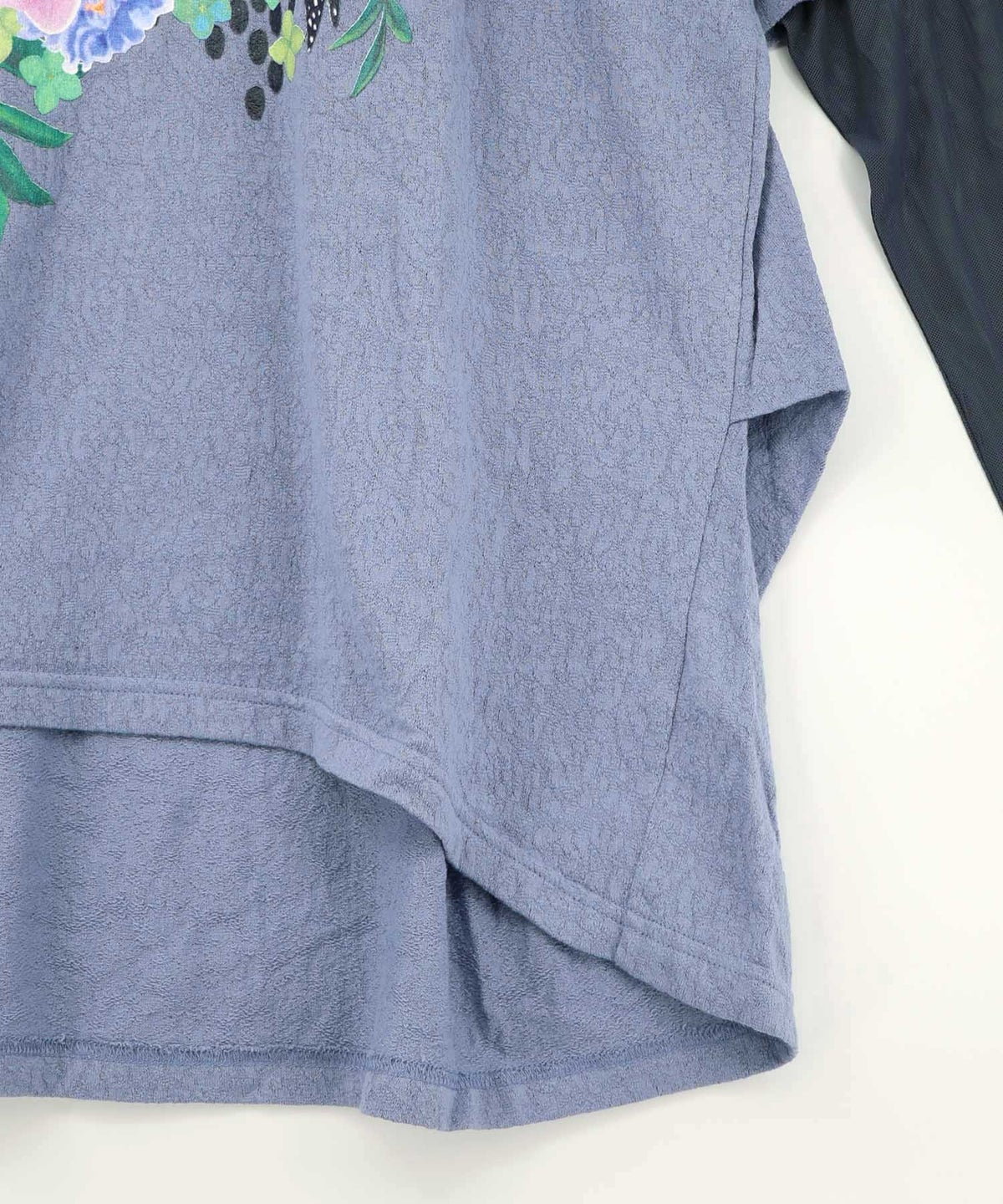 ソフトチュール×花ネコ柄 レイヤード風プルオーバー-12