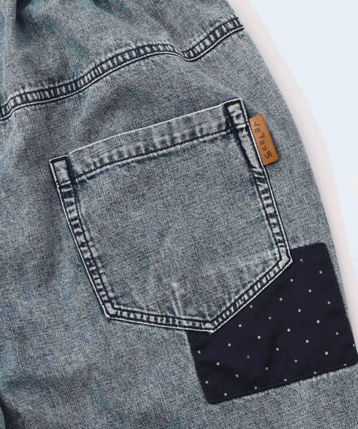 ケミカル加工刺繍アップリケデニム-19