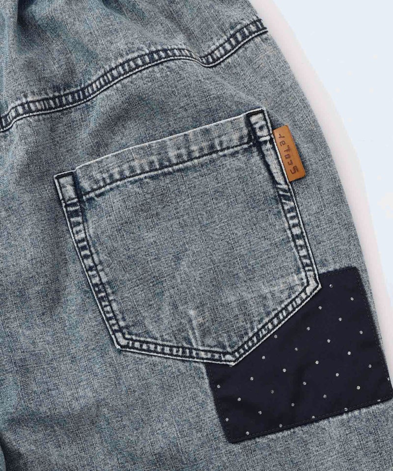 ケミカル加工刺繍アップリケデニム-19