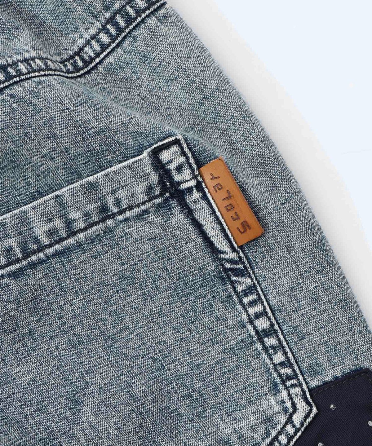 ケミカル加工刺繍アップリケデニム-20