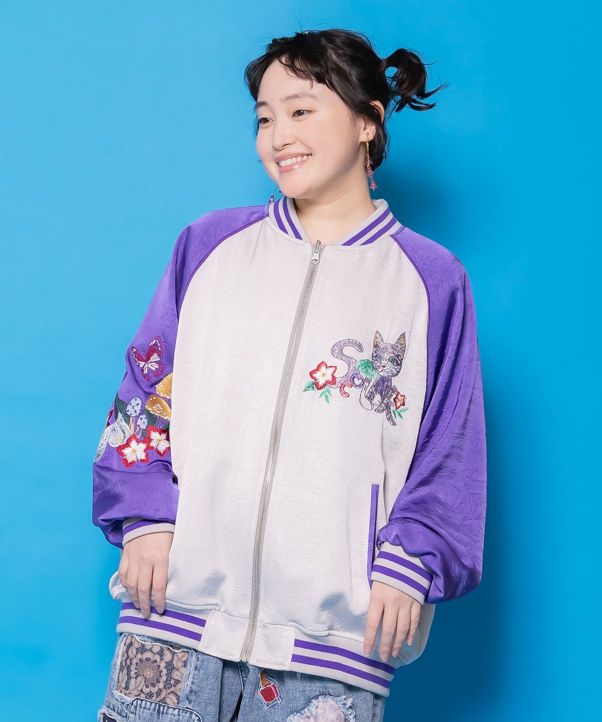 リバーシブル刺繍ブルゾン-1