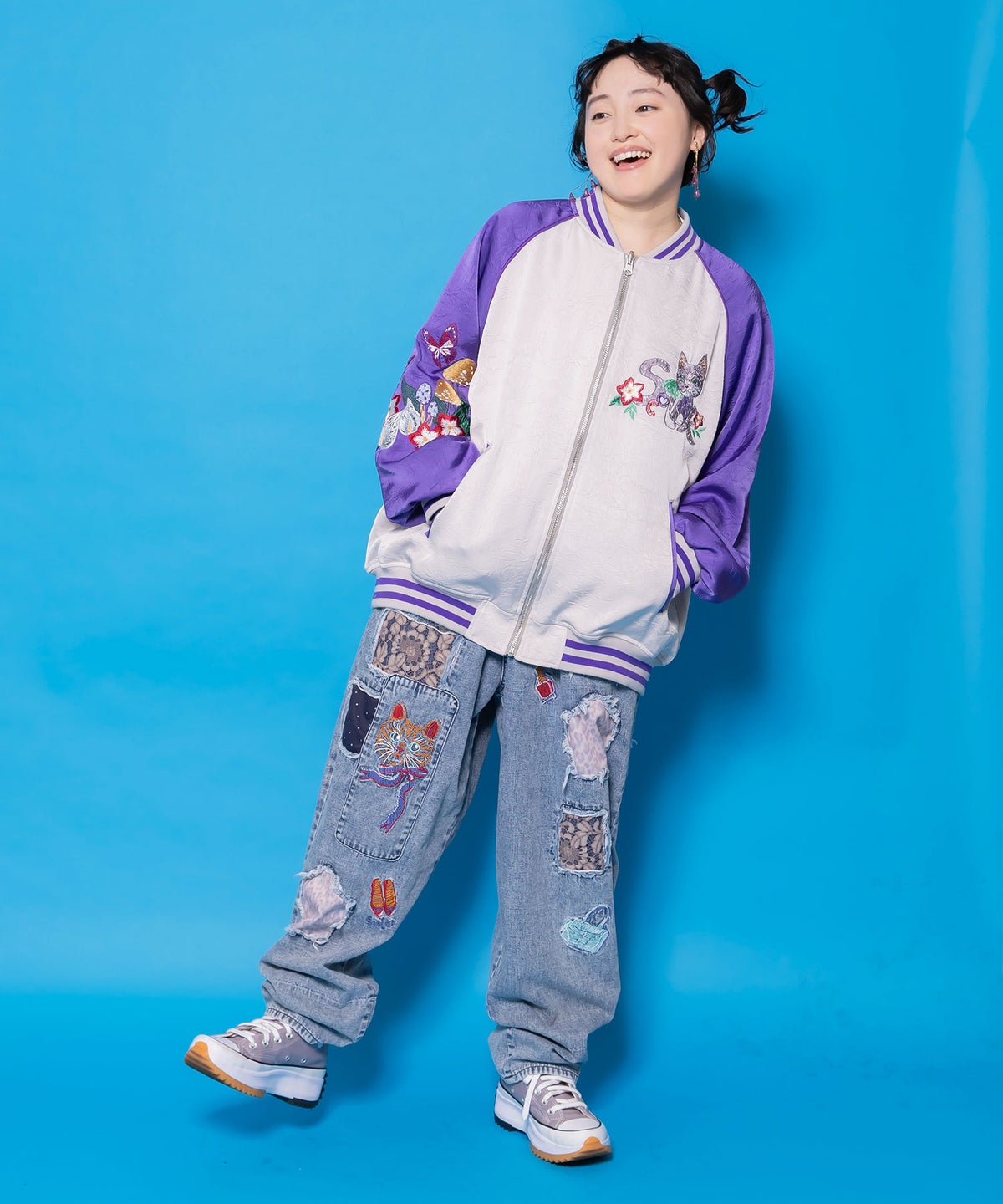 リバーシブル刺繍ブルゾン-2