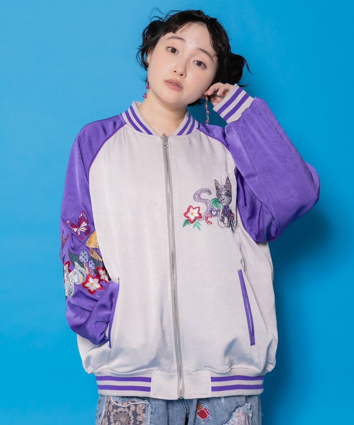 リバーシブル刺繍ブルゾン-3