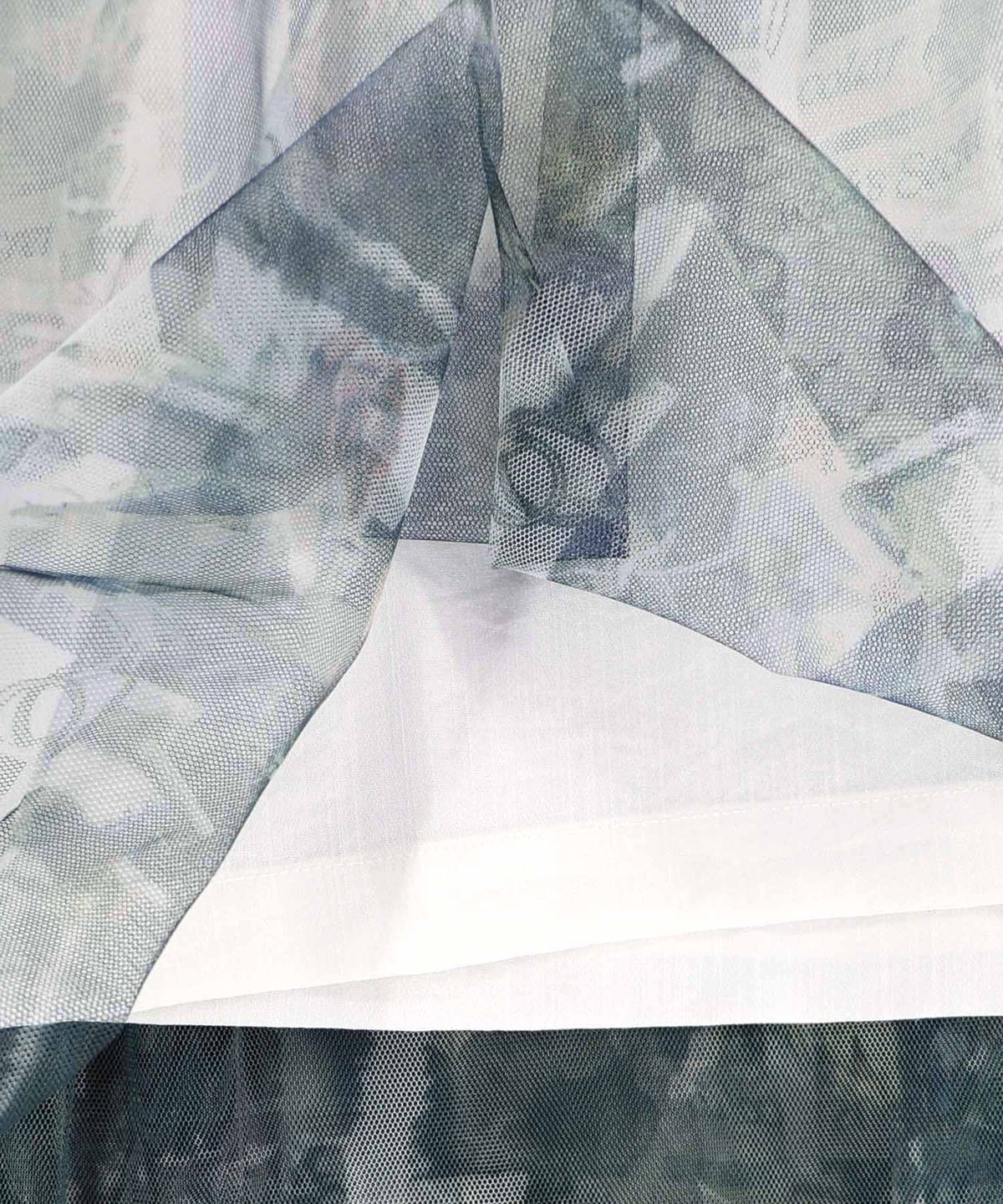 魔女の秘密柄チュール重ね異素材切替シャツワンピース-23