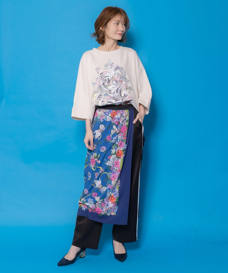 ツリーハウス柄麻タッチコットンプルオーバー-2