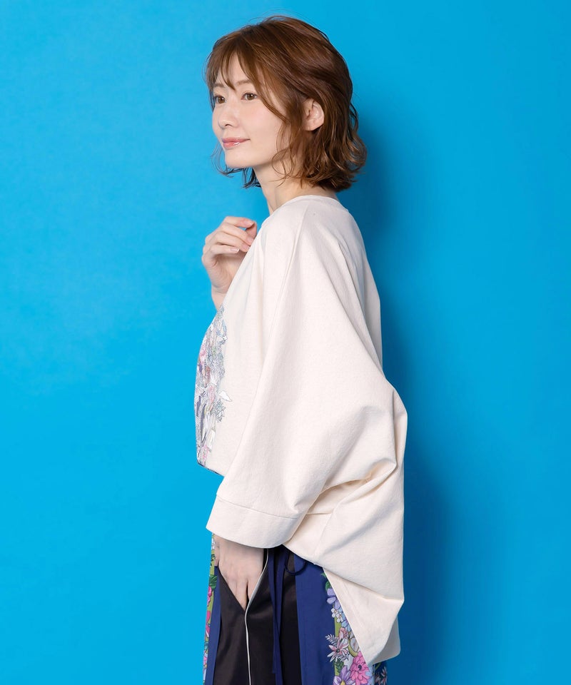 ツリーハウス柄麻タッチコットンプルオーバー-4