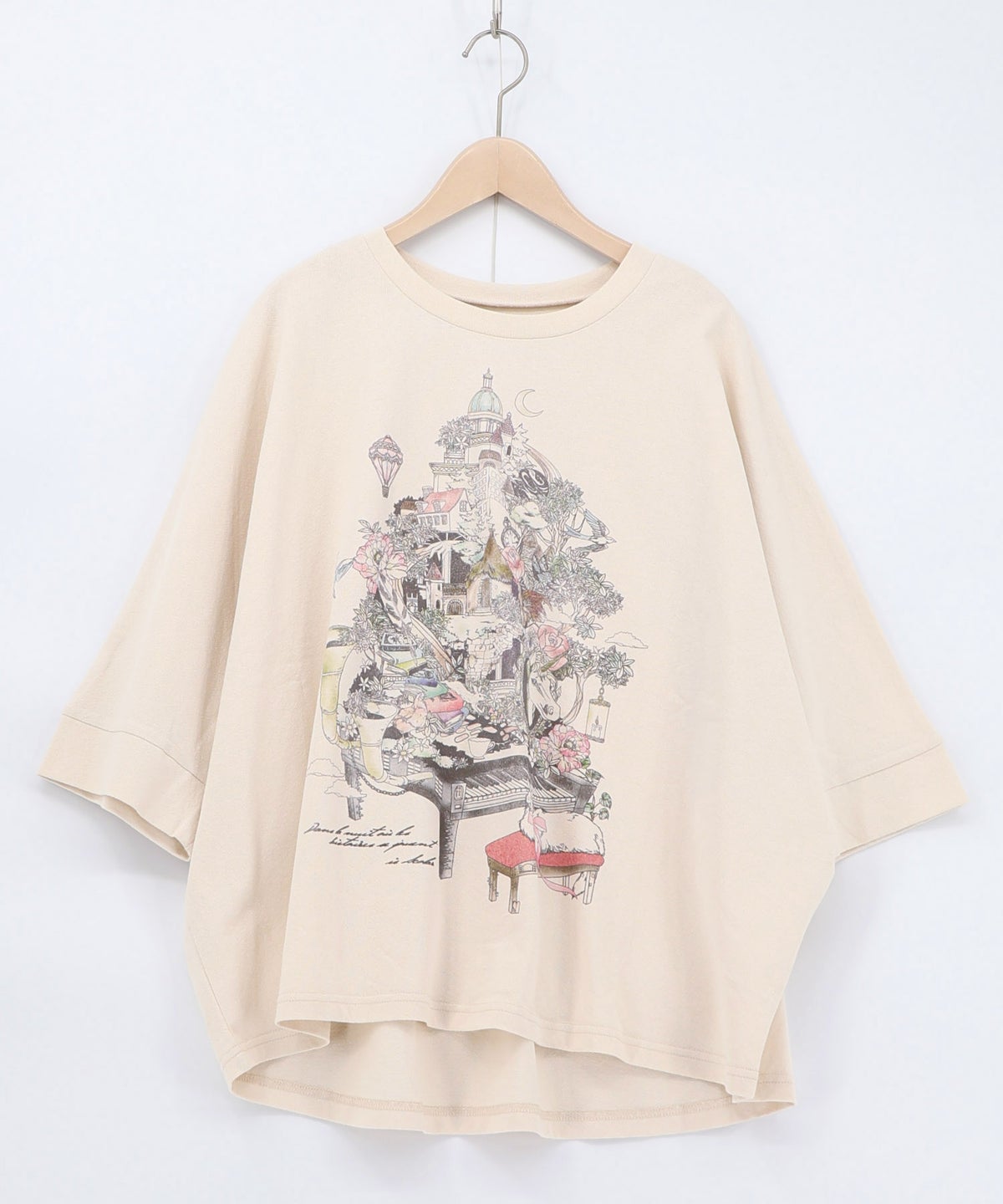 ツリーハウス柄麻タッチコットンプルオーバー-8