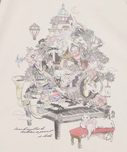 ツリーハウス柄麻タッチコットンプルオーバー-9