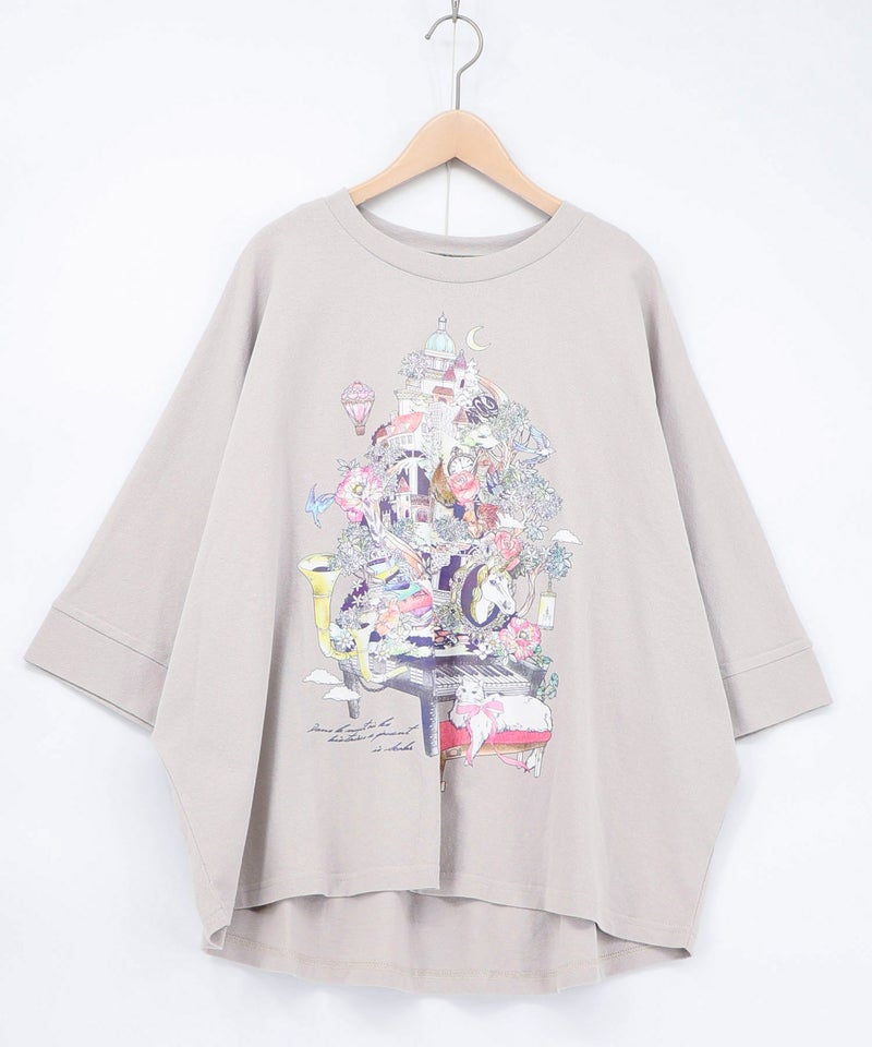 ツリーハウス柄麻タッチコットンプルオーバー-10