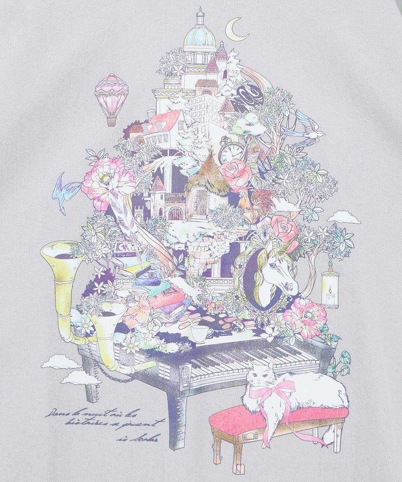 ツリーハウス柄麻タッチコットンプルオーバー-11