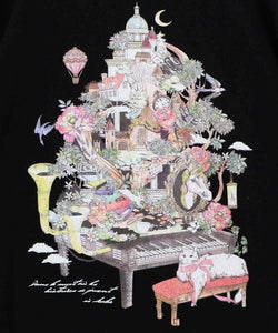 ツリーハウス柄麻タッチコットンプルオーバー-13