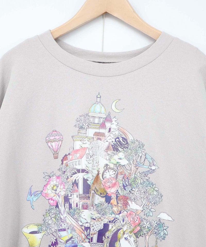 ツリーハウス柄麻タッチコットンプルオーバー-14