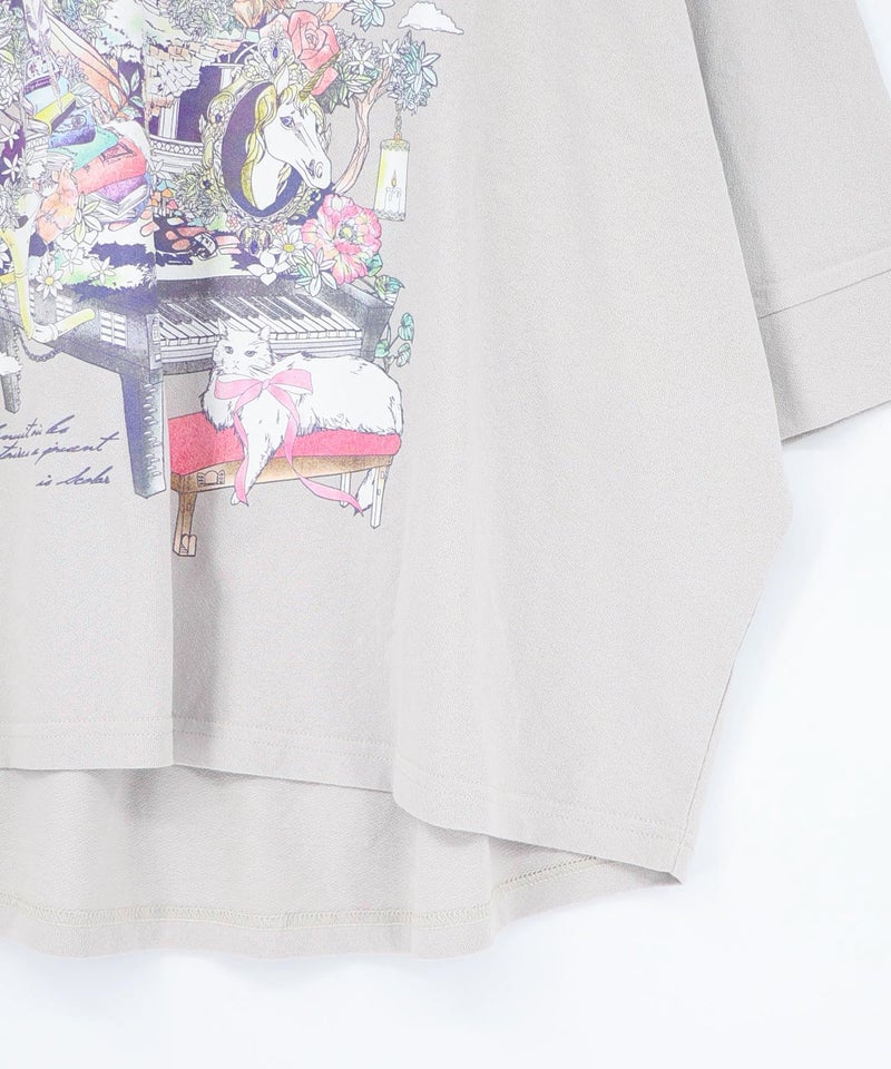 ツリーハウス柄麻タッチコットンプルオーバー-17