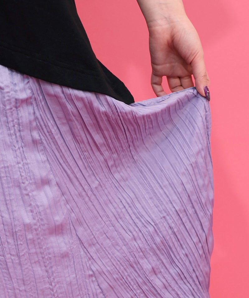 箔ラメ入りツリーハウス柄プリーツ切替ワンピース-13