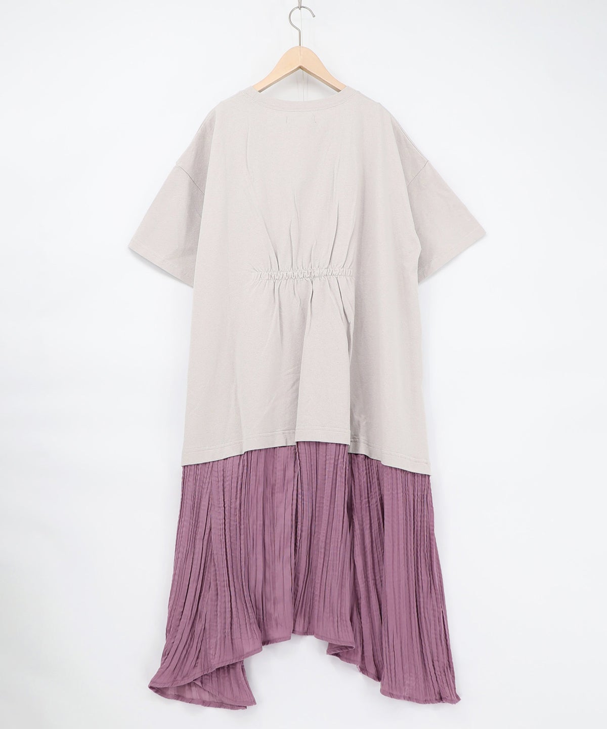 箔ラメ入りツリーハウス柄プリーツ切替ワンピース-18