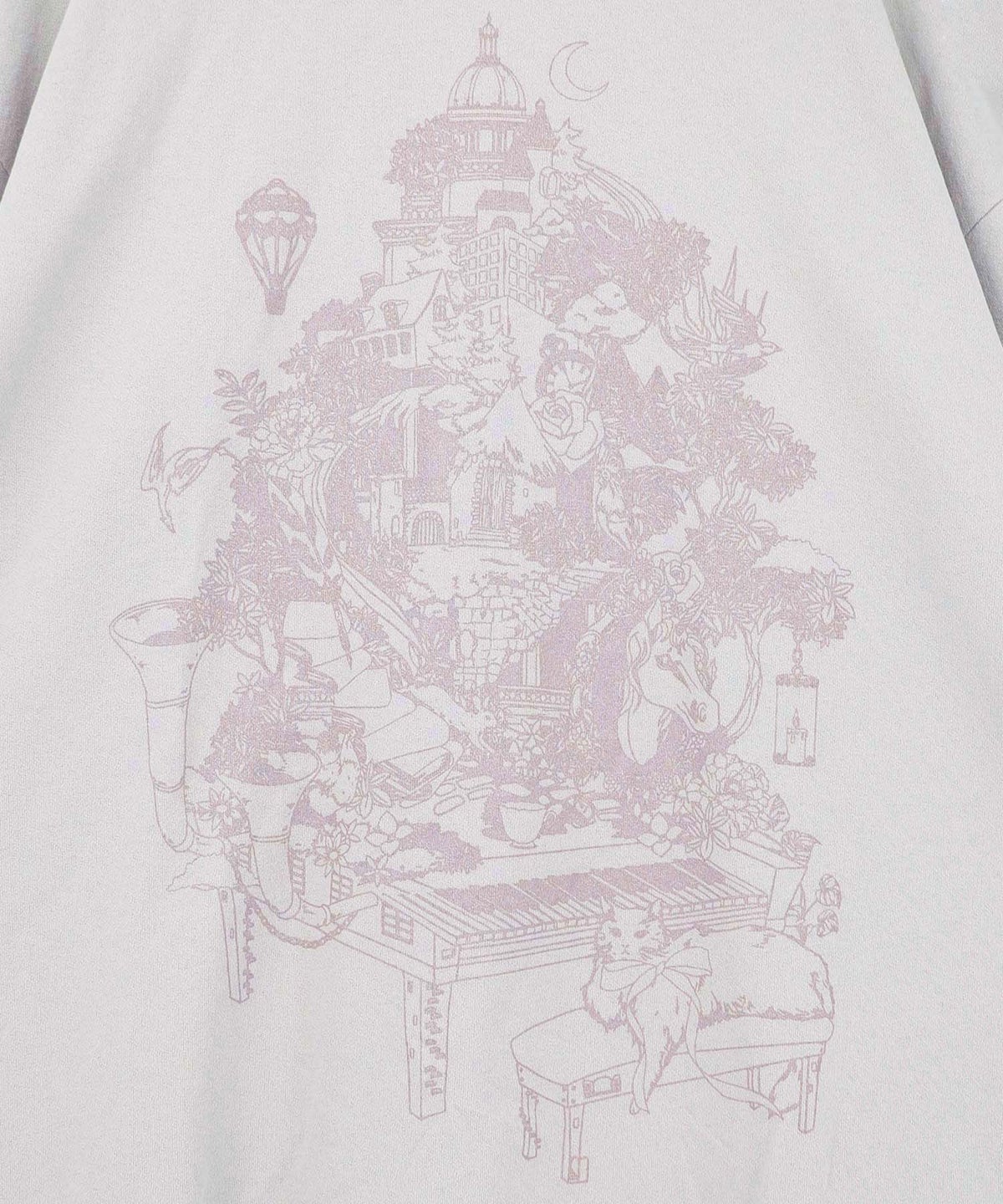 箔ラメ入りツリーハウス柄プリーツ切替ワンピース-19