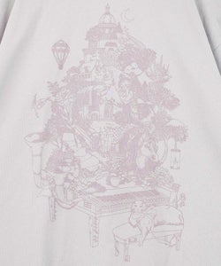 箔ラメ入りツリーハウス柄プリーツ切替ワンピース-19