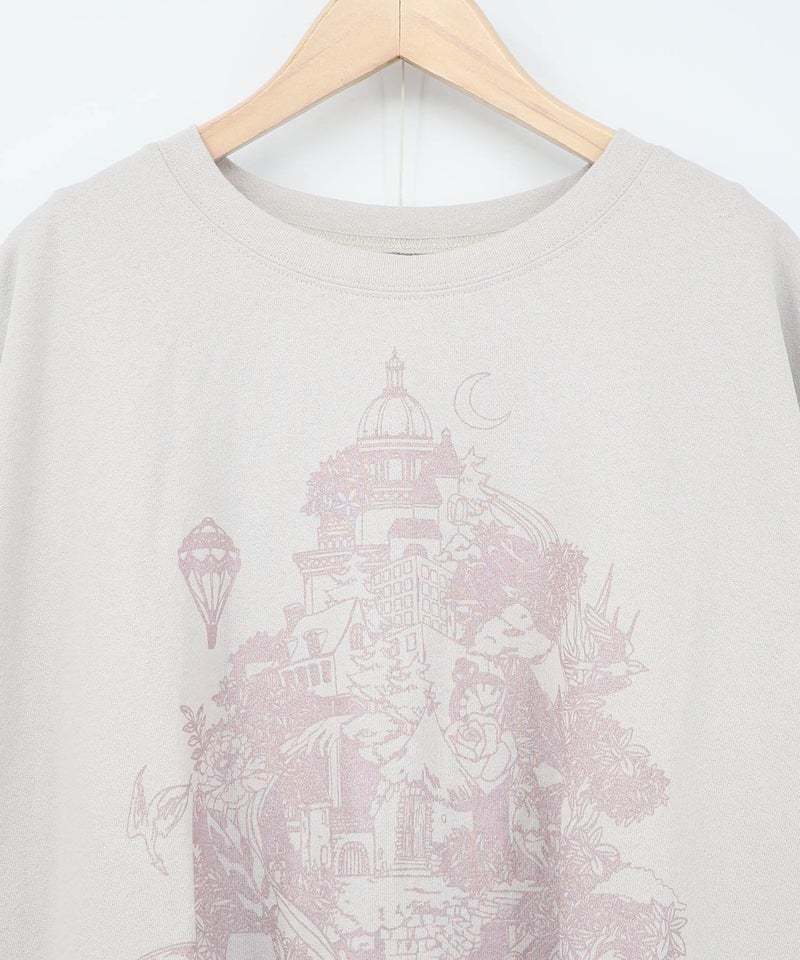 箔ラメ入りツリーハウス柄プリーツ切替ワンピース-23