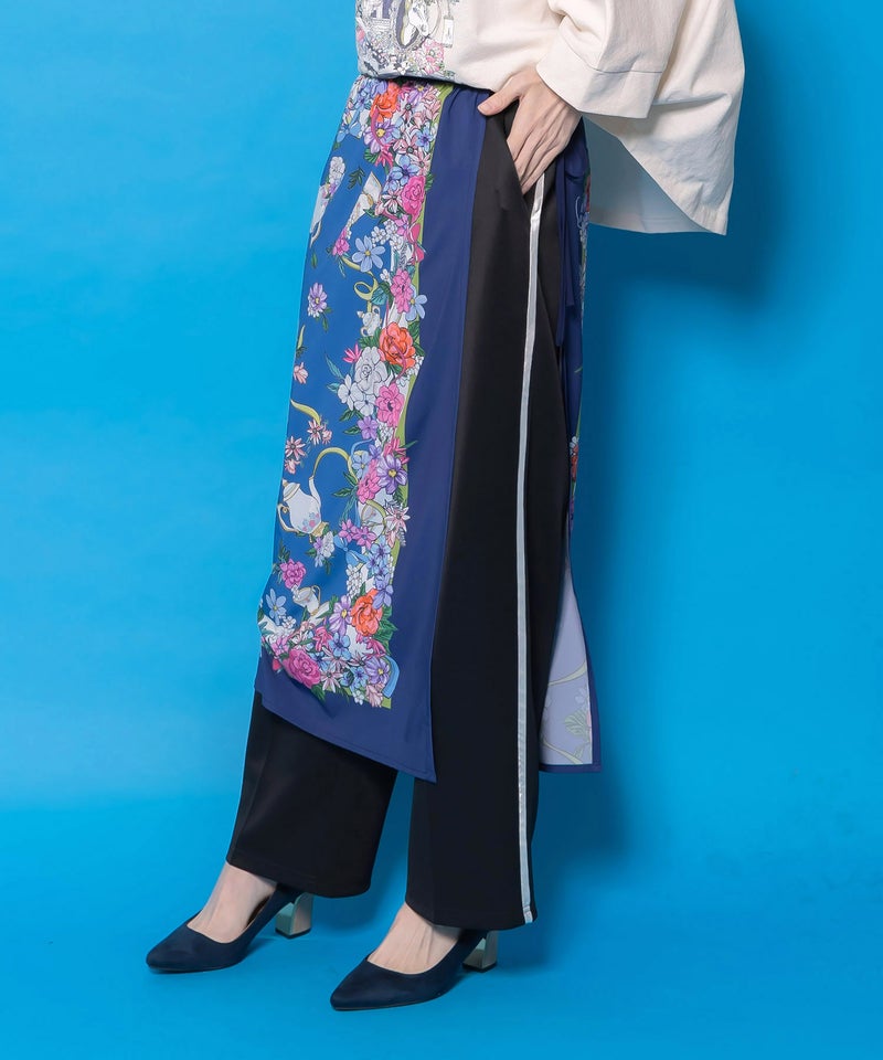 スカーフ柄巻きスカート付きパンツ-4