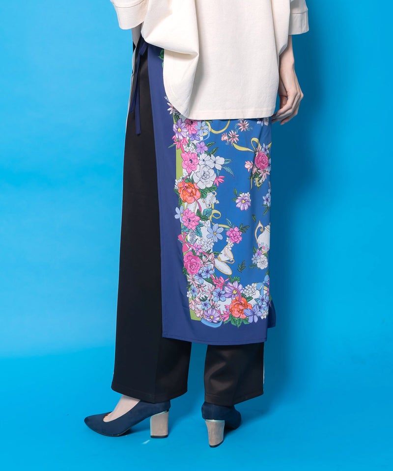 スカーフ柄巻きスカート付きパンツ-6