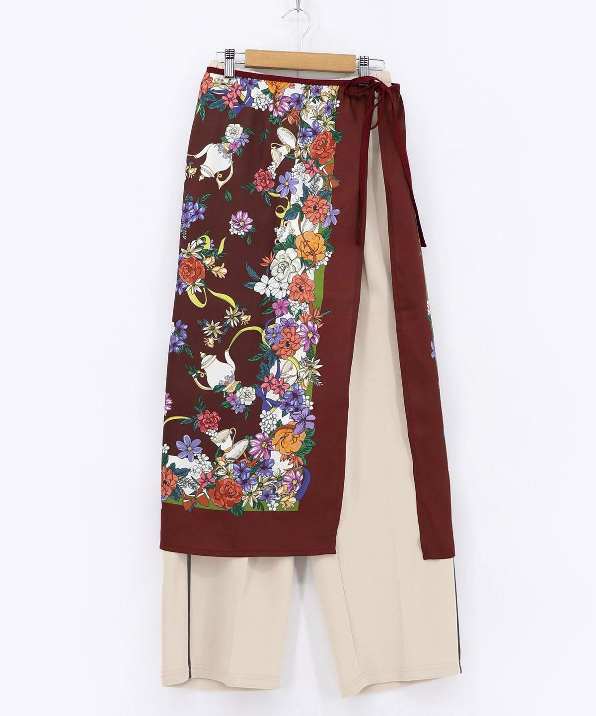 スカーフ柄巻きスカート付きパンツ-11