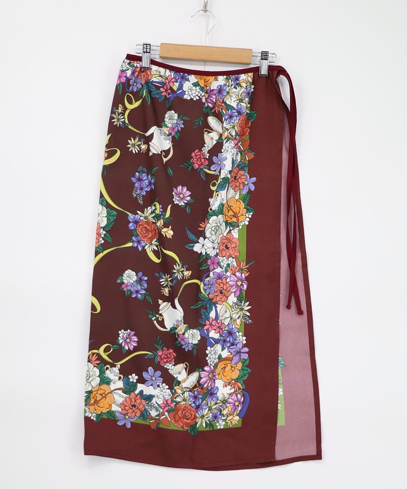 スカーフ柄巻きスカート付きパンツ-13