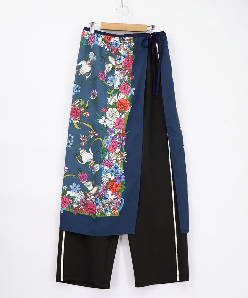 スカーフ柄巻きスカート付きパンツ-15