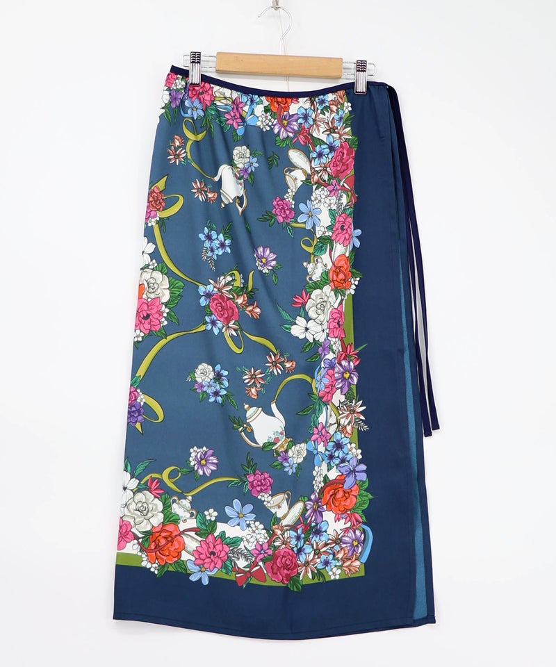 スカーフ柄巻きスカート付きパンツ-17