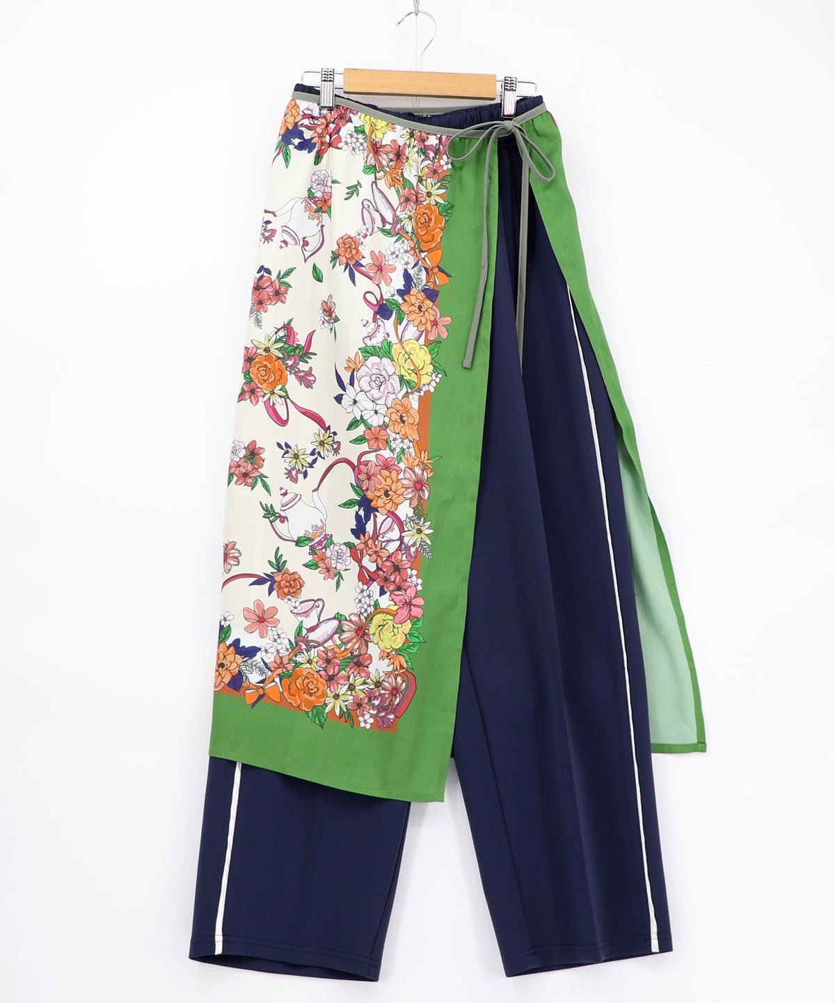 スカーフ柄巻きスカート付きパンツ-19