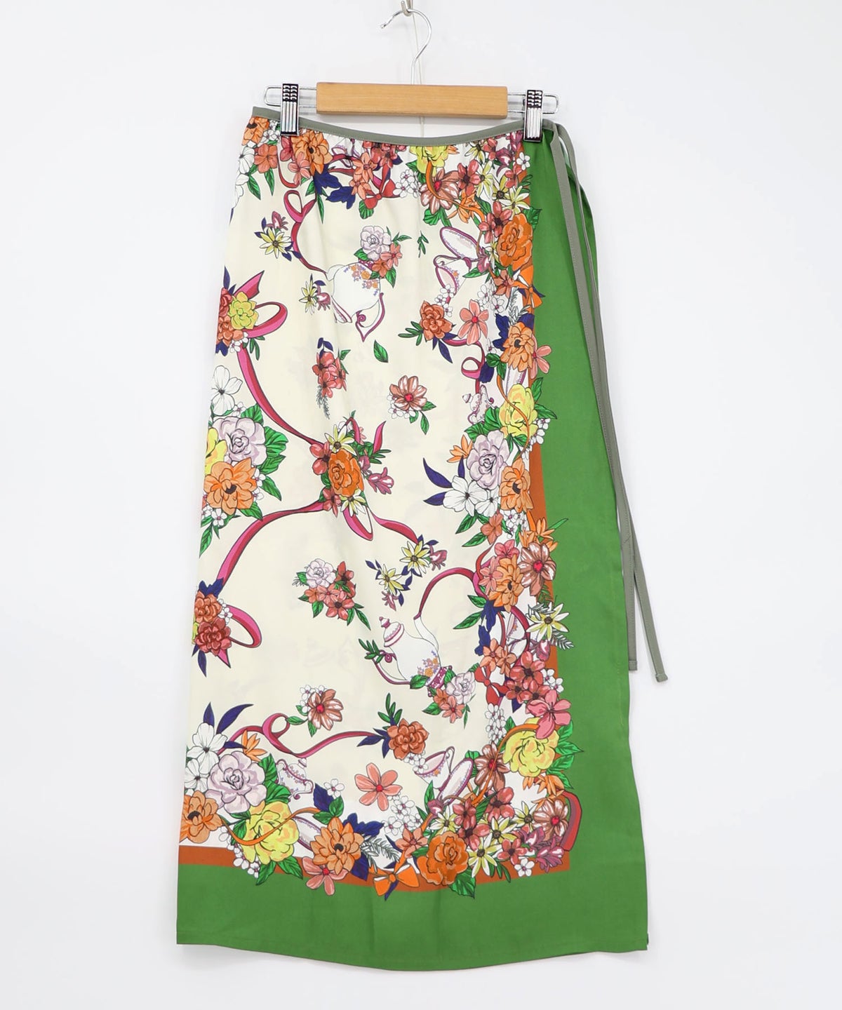 スカーフ柄巻きスカート付きパンツ-21