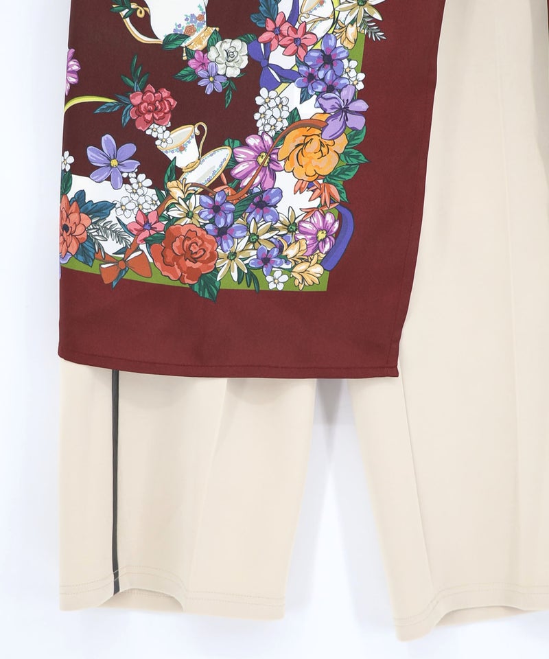 スカーフ柄巻きスカート付きパンツ-24