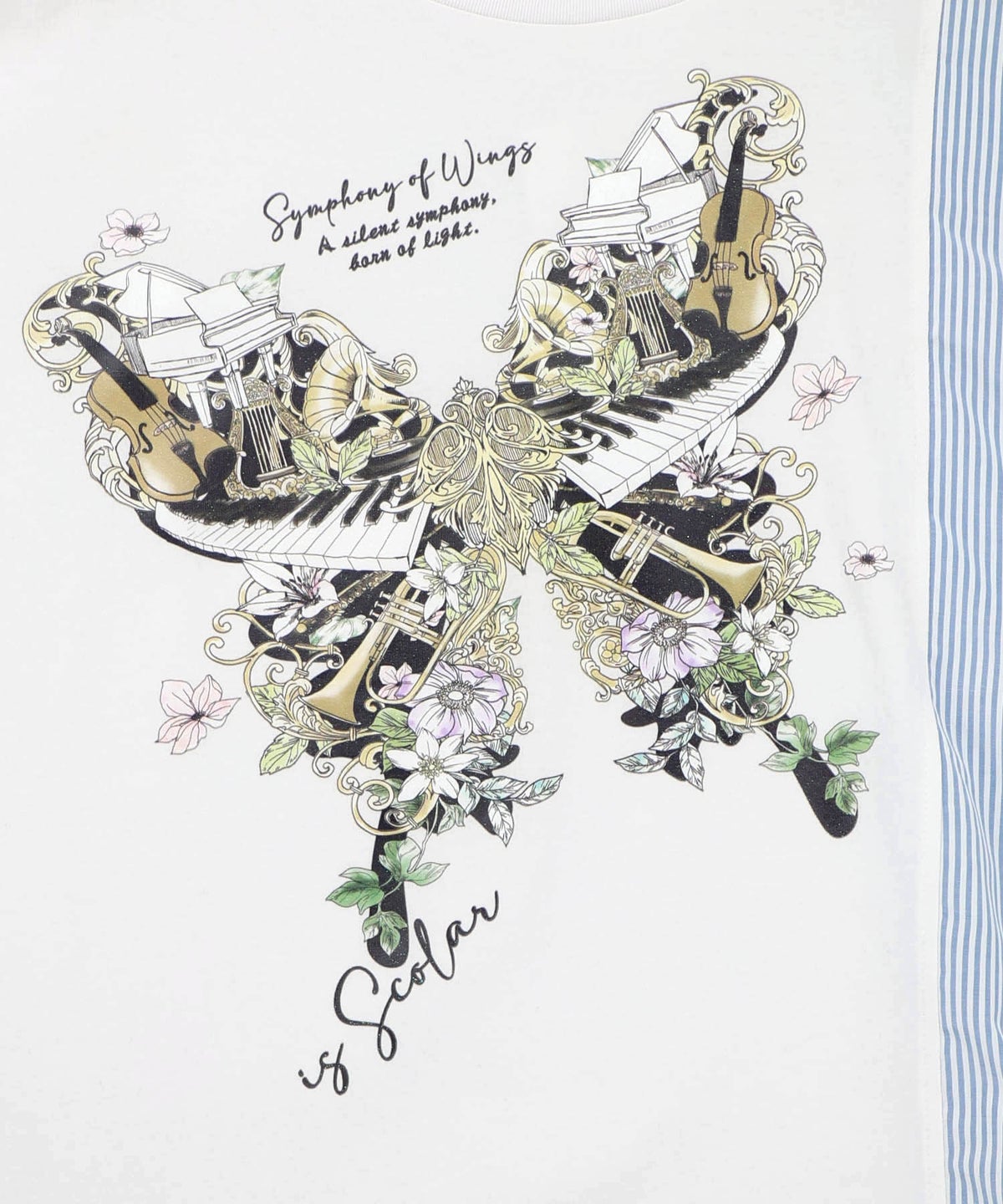 ラメ入りアンティーク柄アシメ異素材切替PO-13