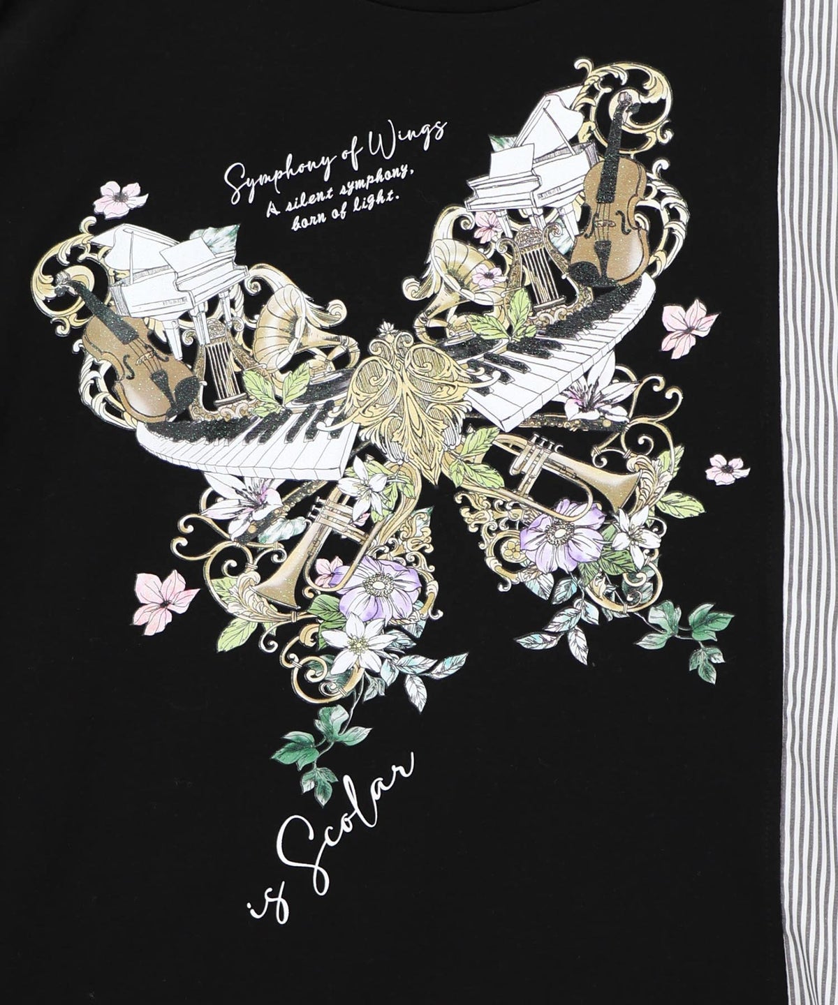 ラメ入りアンティーク柄アシメ異素材切替PO-16