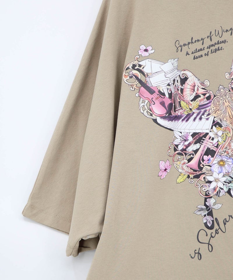 ラメ入りアンティーク柄アシメ異素材切替PO-21