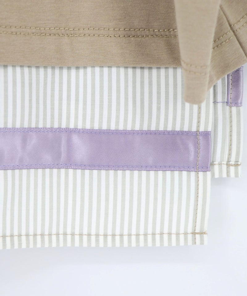 ラメ入りアンティーク柄アシメ異素材切替PO-25