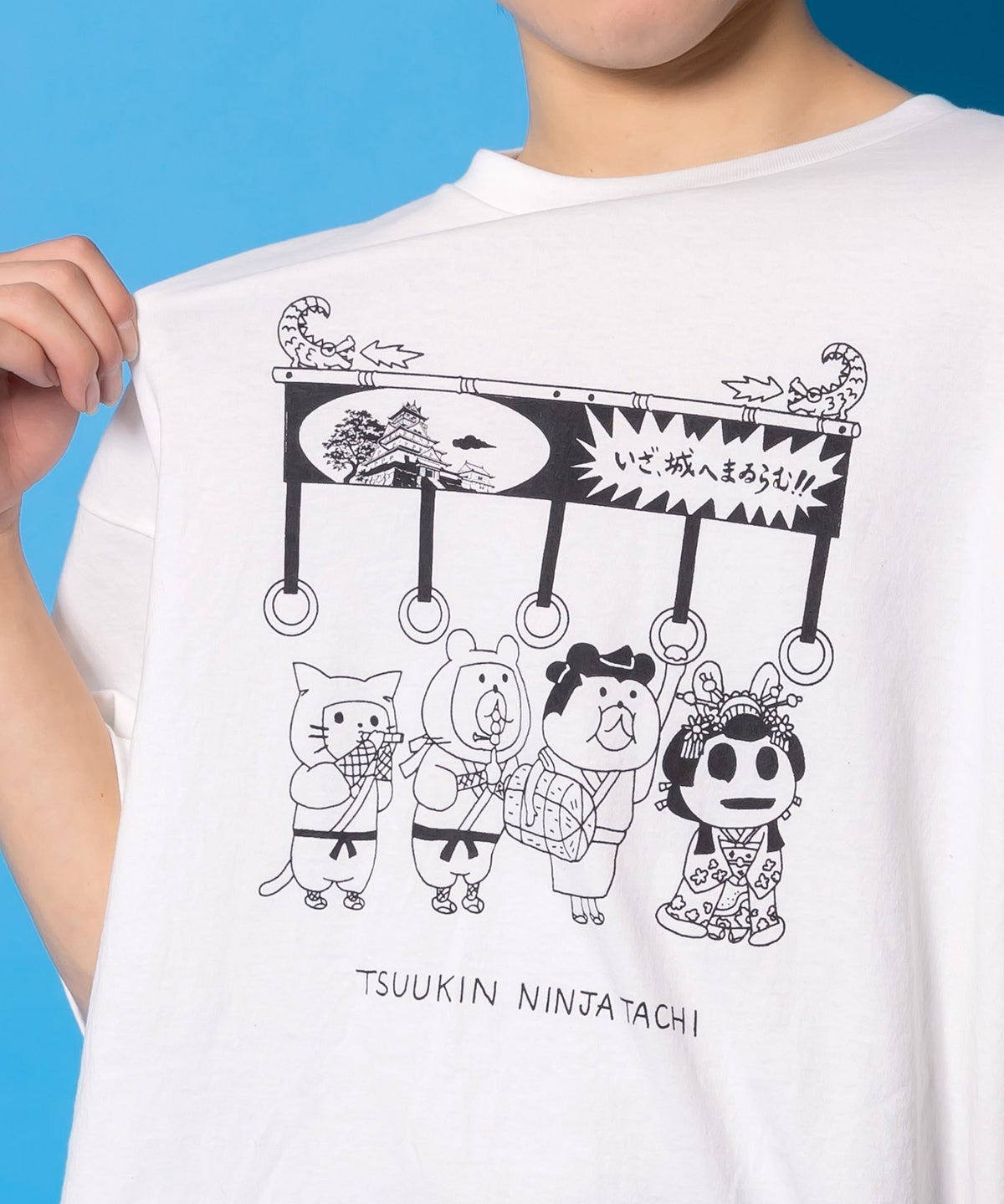 通勤Parity忍者柄Tシャツ-6