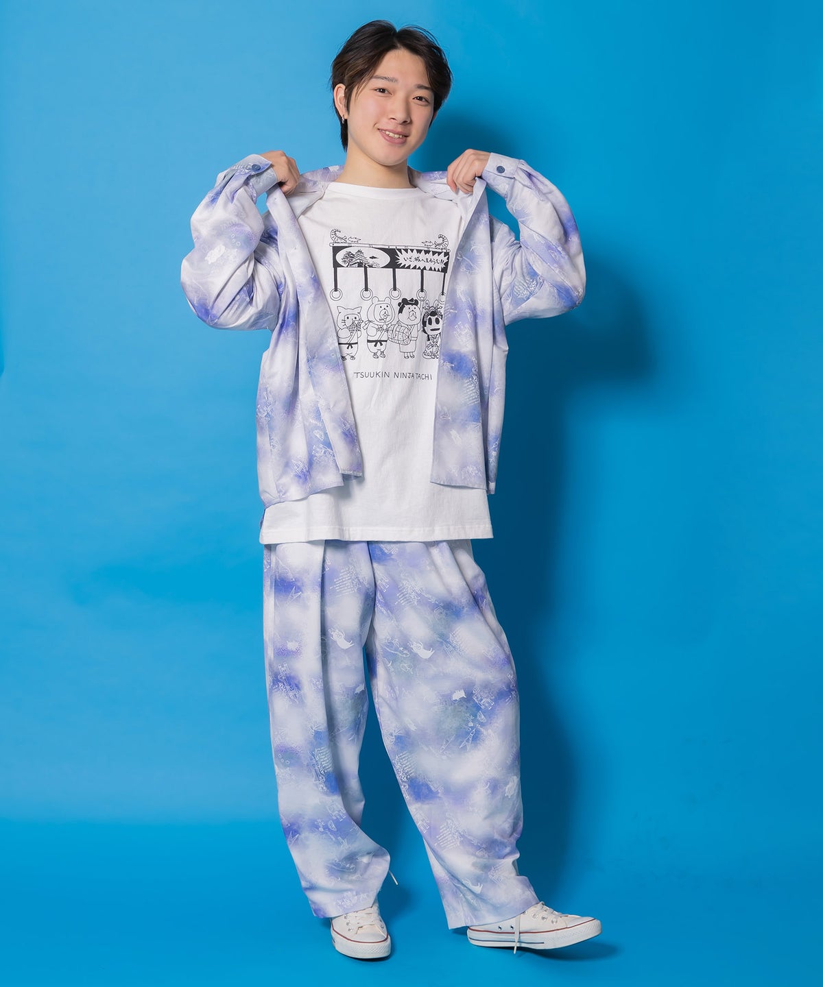 通勤Parity忍者柄Tシャツ-7