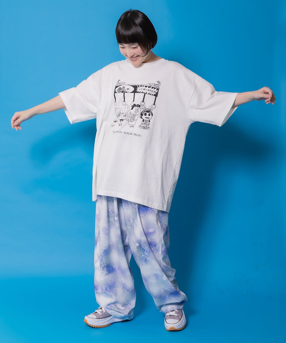 通勤Parity忍者柄Tシャツ-11