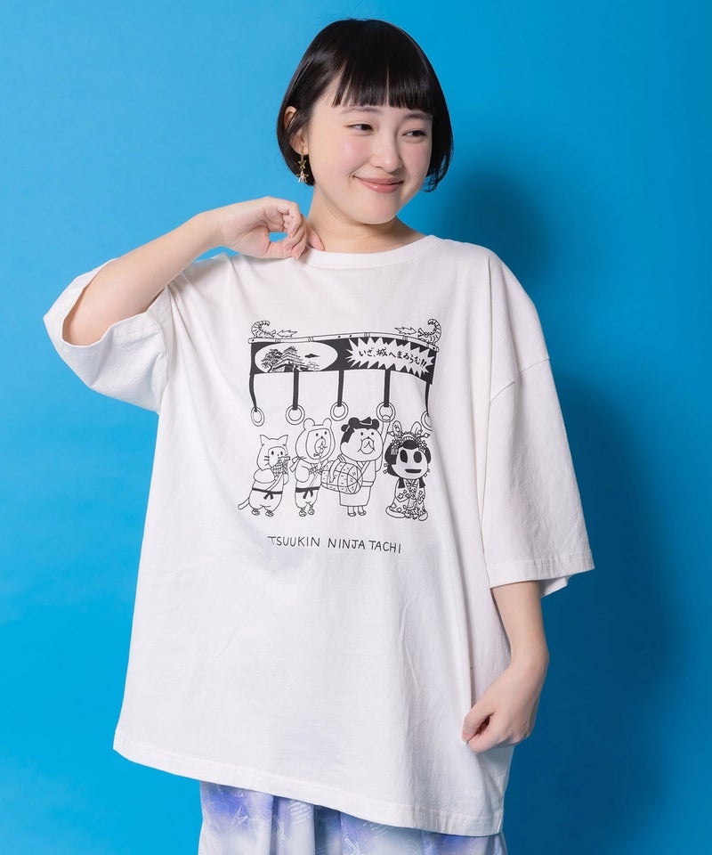 通勤Parity忍者柄Tシャツ-12