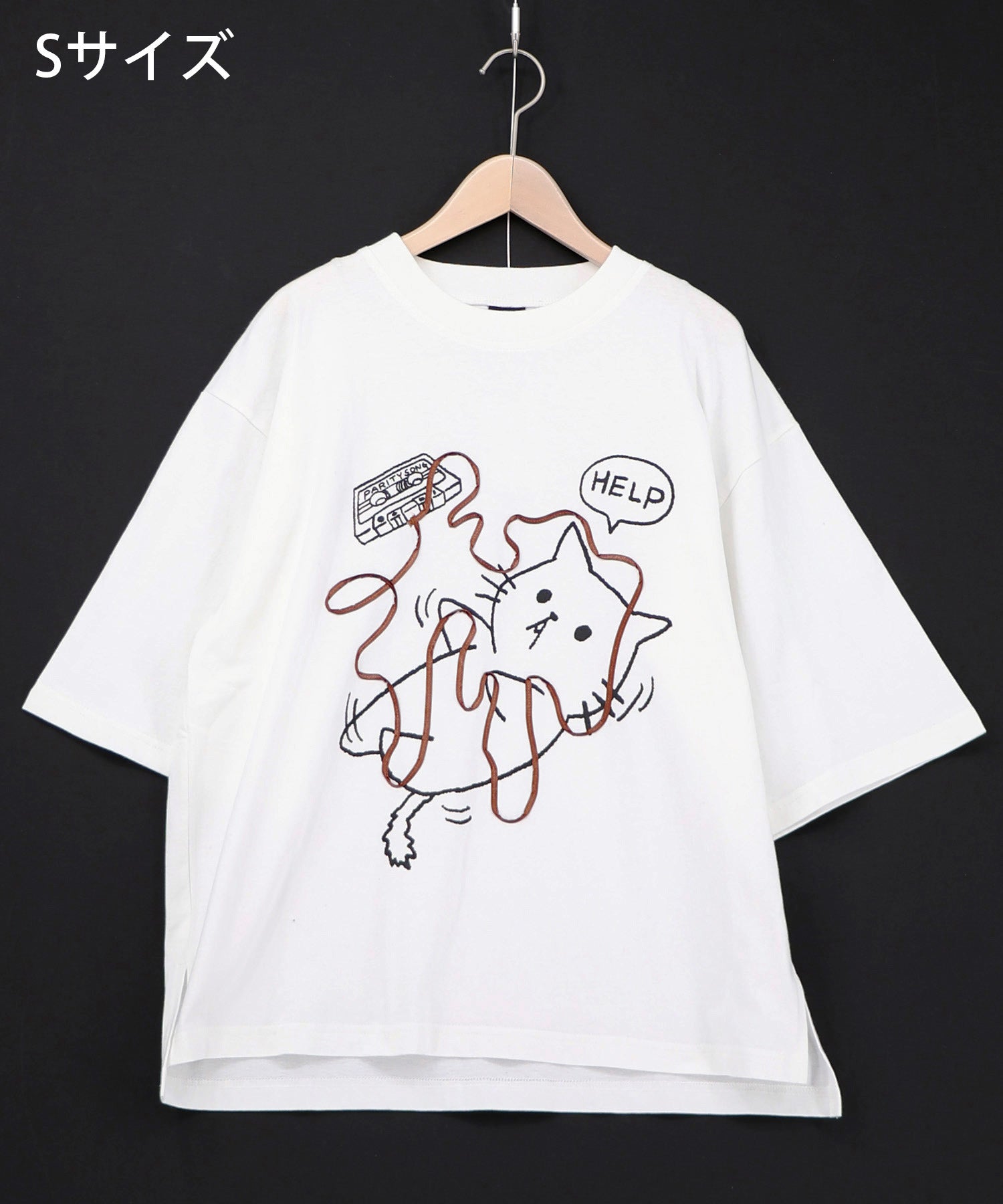 361121：カセットテープにからまるネコTシャツの通販-ScoLar